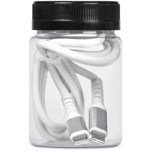 Altitude Barlitt Fast Charge Type-C to Type-C Charging Cable Cable in Jar Solid White Jar